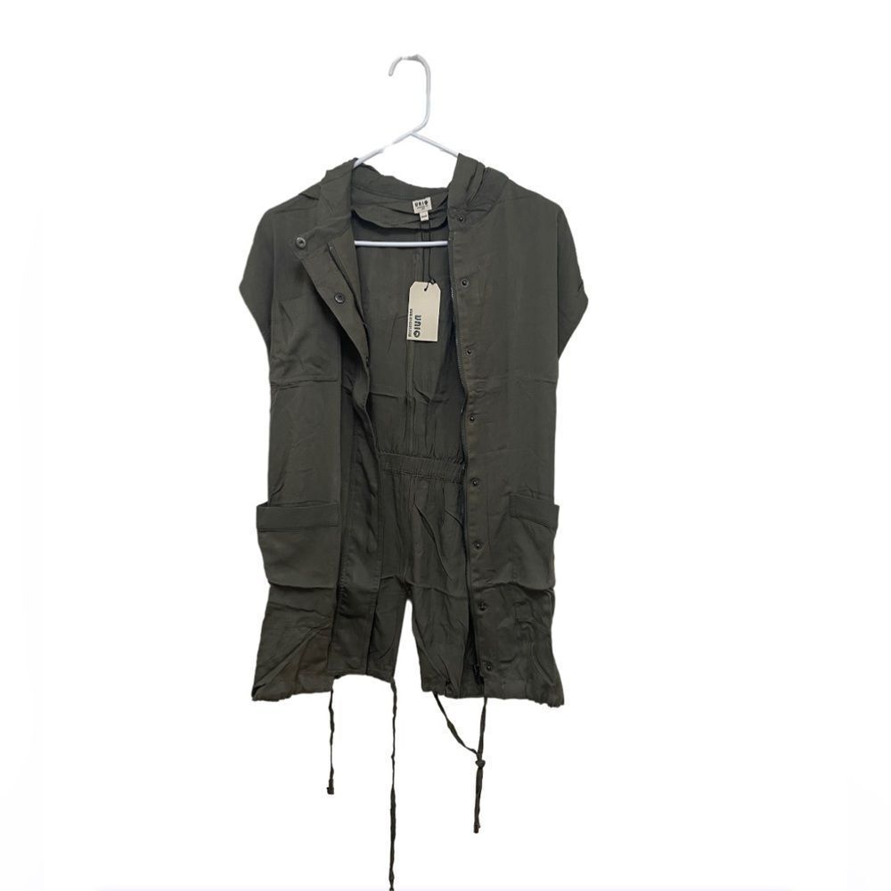 Uniq Distressed Hooded Utility Tunic Jacket